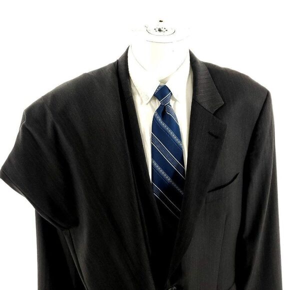 Jos A Bank Signature Wool 2 Button 2 Piece Suit 44L Or Slim 46L Gray 41/31 Herri